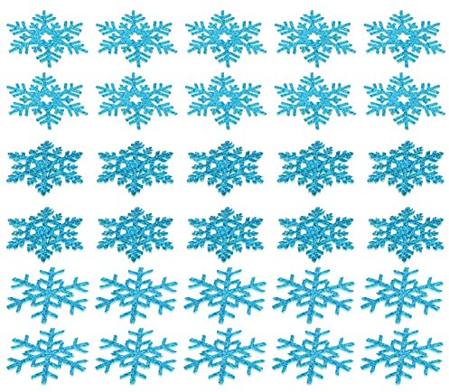 COHEALI Schneeflocke Handgefertigt - Glitzer Exquisiter Schnee Nähaufkleber Baumwollstirnbänder Glänzende Applikationen zum Aufnähen Mini-Eisenhüte für Spitzenkopfbedeckungen