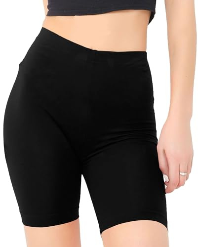 The Fancy Dress® Women's Cotton Cycling Shorts - Ladies Yoga Gym Workout Running Cycling Sports Shorts Stretchy 1/2 Length Over-Knee Legging Plus Size 6-30