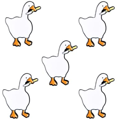 TAdibu White Goose with Knife Enamel Pin Cute Animal Brooch Funny Cartoon Accessory Gifts for Children Men Women