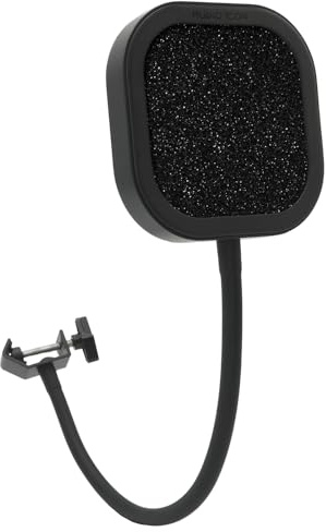 Flex Pro Interchangeable Microphone Pop Filter | Aluminum Gooseneck Mic Shield | Dual-Layer Metal, Mesh & Acoustic Foam WindScreen Mic for Studio Recording, Podcasting, 360° (Acoustic Foam Pop Filter)