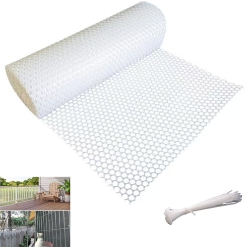 Rete metallica per recinzione in plastica ABS, recinzione per pollame, filo esagonale per giardinaggio, costruzione di barriere, artigianato con telaio di pollo, rete floreale (bianco, 40 cm x 5 m)