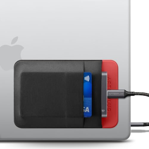 Afterplug Pochette Adhésive 2 Poches pour Disque Dur d'Ordinateur Portable, Poche Autocollante Réutilisable pour SSD Portable, HDD, Souris Fine et Câbles (Petite - Compatible SSD)