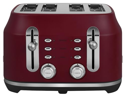 Rangemaster Classic Toaster with Extra-Wide Slots, 6 Browning Levels and 3 Auto-Settings in Bordeaux, RMCL4S304BU