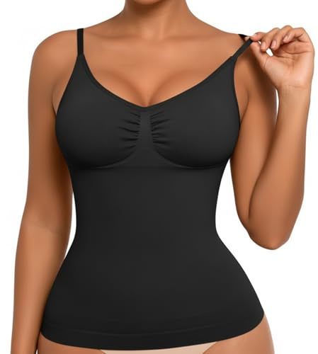 Compression Tank Tops for Women, Slimming Vest Shapewear with Padded Bra, Tummy Control Camisole with Adjustable Straps for Body Shaper