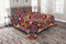 ABAKUHAUS Paisley Tagesdecke Set, Blumenteppich, Set mit Kissenbezügen Waschbar, für Einselbetten 170 x 220 cm, Mehrfarbig Dunker Nachtblau