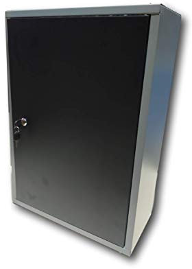 METALLMOBELL - Armario Metalico de Pared | 60x40x20cm, con Estanterías, Panel Herramientas y Cerradura | Armario Almacenaje, Mueble Almacenaje, Armario Oficina, Armario Herramientas MB01G