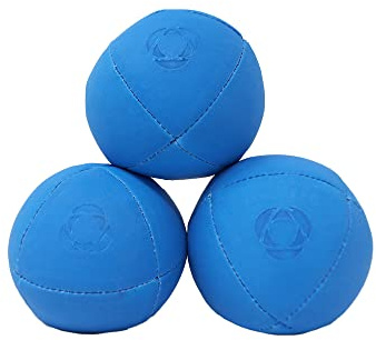 Taylor Tries Signature Pro Series Juggling Balls- Professional 8 Panel Ball with Drawstring Carry Bag - 110 Grams, 67mm - Set of 3 (Blue)