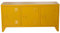 DRW Meuble TV avec 3 Portes en métal Jaune 120 x 40 x 58 cm, Hauteur. Pieds 10,5 cm, estandar