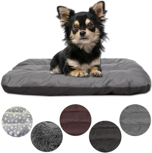 Leanbe Hundebett Hundekissen Hundematratze Ruheplatz Hunde Matratze (Grau Oxford, S:60x50x6cm)