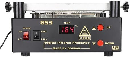 Soldering Hot Plate, 853 IR Infrared Preheating Station Lead-Free Preheater for BGA Repairing Desoldering of PCB Board Tools Kit for Electronic Repair Lab, Rework Heater Lab