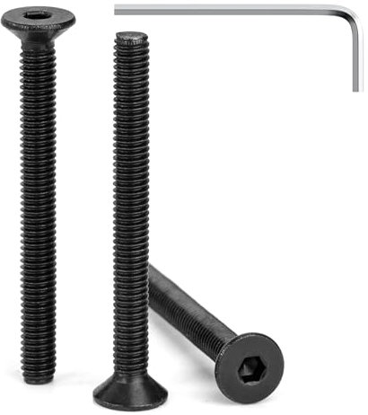 Tunejoy Vis à Tête Fraisée M4 x 40 mm à Six Pans Creux en Acier Inoxydable A2 V2A Vis à Tête Cylindrique Hexagonale avec Clé Allen Filetage Complet 30 Pièces Noir