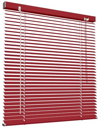 Victoria M. Aluminium Jalousie für Fenster nach Maß in Farbe Weinrot, Breite 151 cm bis 230 cm, Farbe und Höhe nach Wahl