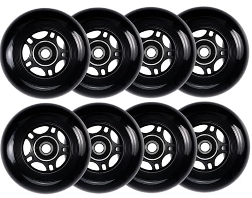 JCCHT Inline Skate Wheels 72mm 76mm 80mm Roller Hockey Blade Replacement Wheels with Bearing for Indoor Outdoor Skating Accessory 8 Pack,72mm