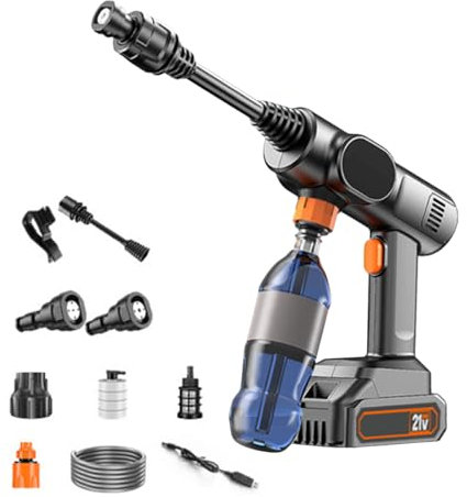 Liakyunf Hidrolimpiadora Portátil - Accesorio de Manguera de Alta Presión | Máquina de Mano Ajustable con 2 Modos para Coches Fachadas Suelos y Exteriores
