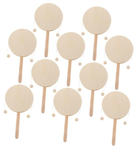 Didiseaon Tambour en Bois Brut 10pcs pour Garçon et Filles, Créatif DIY, Instrument de Musique en Bois, pour Temps en Famille et Projets Artistiques