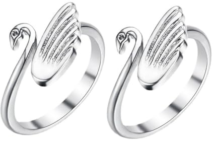 TOPBATHY Anello per Uncinetto a Forma di Cigno 2 Pezzi, Guida Filo Regolabile per Lavoro a Maglia, Accessorio Creativo per Appassionati di Cucito e Lavori Manuali, per Feste e Collezioni Personali