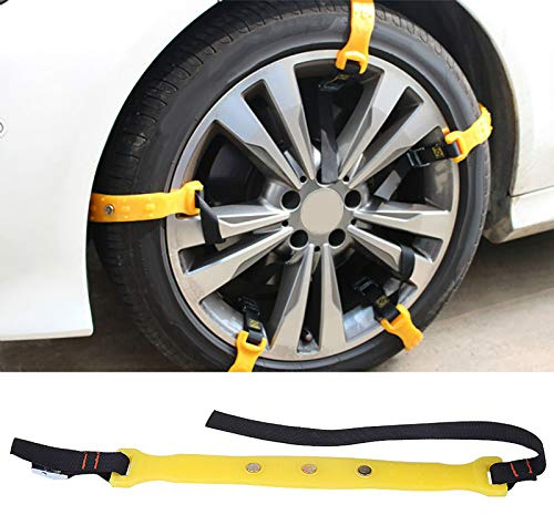 ERYUE Cadenas para Neumáticos de Seguridad para Neumáticos de 185 a 225 Mm, Cinturón Nieve, 10 Piezas, Hebilla Fijación Aleación Zinc Máxima Usabilidad, Conducción Cómoda Todos los Modelos