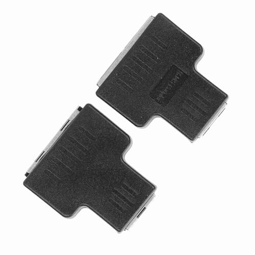 Cosiki Adaptador de Cable Ethernet Señal Estable 1 a 2 Puertos para Concentradores ADSL Universales Negro 2 Piezas Divisor de Conector LAN para Decodificadores TV Conmutadores (Black)