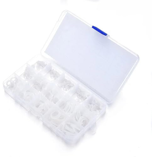 DollaTek 225PCS Scatola di riparazione O-ring in gel di silice traslucido (VMQ) - Bianco, per impianti idraulici professionali, aria, gas, automobilistico, idraulico, riparazioni
