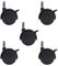 INCREWAY Lot de 5 roulettes de roue en nylon avec frein, 50 mm de diamètre, roulettes pivotantes universelles avec fonction de verrouillage