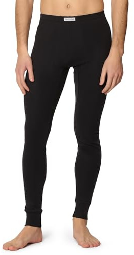 Timone Caleçon Long Pantalon sous-vêtements Thermiques TI30-127(Noir, M)