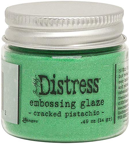 Tim Holtz - Ranger Ranger-Tim Holtz Distress Embossing Glaze-Cracked Pistachio Smalto per goffratura, Colore, Pistacchio incrinato, 1 oz jar