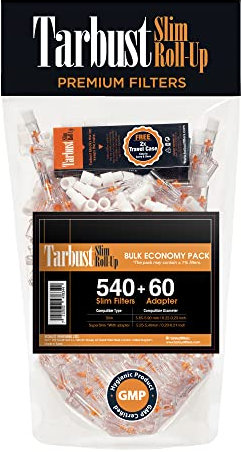 Tarbust Slim 540+60 Zigarettenfilter Aufsatz, Filter Zigaretten, Anti Teerfilter für Zigaretten, Anti Teer Filter, Plastik Zigarettenfilter 5.25 mm - 6 mm, Zigarettenspitze für Slim