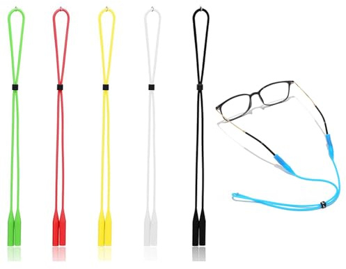 Rpanle Cinturino per Occhiali, 5 Pezzi Cordoncino Regolabile per Occhiali in Silicone, per Sport e Attività all'aperto (Multicolore)