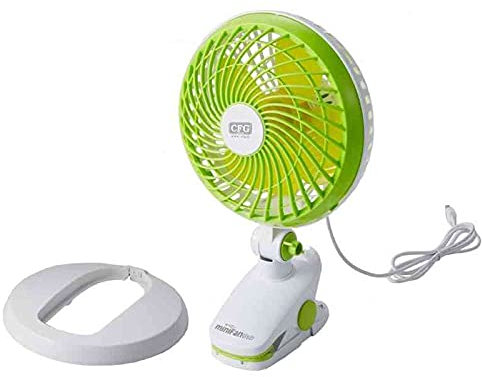 LUCE QUADRA CFG EV090 MINI FAN USB Ventilatore base con clip, a pinza da tavolo e da parete, diametro 22 cm, inclinabile 90°