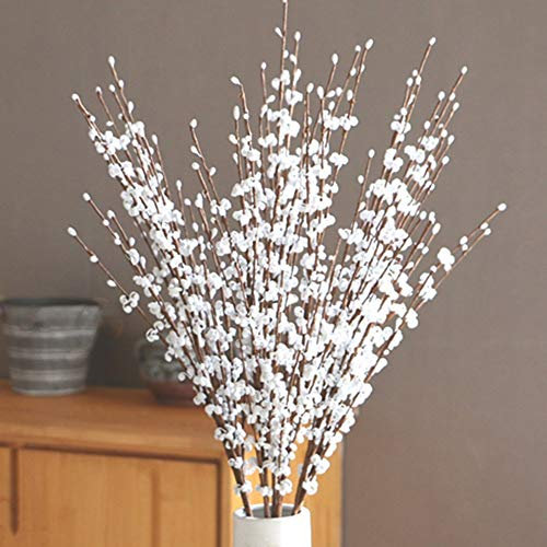 OUKEYI Lot de 8 Fleurs de Jasmin artificielles à Tige de 75 cm de Long pour hôtel, Maison, Bureau, Cuisine, Chambre, fête de Mariage, décoration (Blanc)