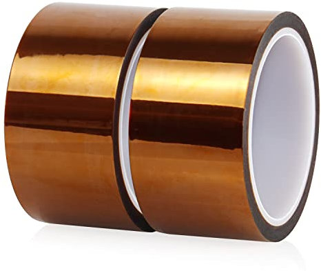2 rolls Polyimide High Temperature Tape,Heat Resistant strong sticky heat transfer Tape For Sublimation Printing 3D printer,masking,Electric PCB shielding,Soldering,Packing Fixing BOMEI PACK