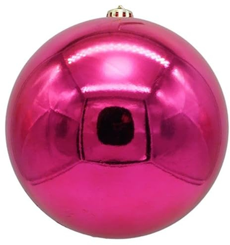 XXL Weihnachtskugeln groß für den Außenbereich, frostsicher und wetterfest - Fuchsia Ø 20 cm