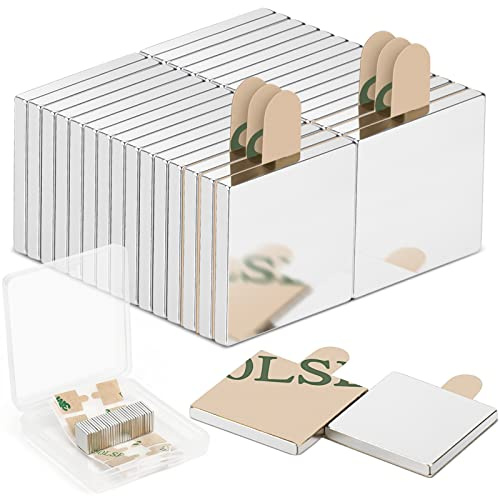 Wukong 30 Piezas Imanes Adhesivos Imanes Potentes, 10×10×1mm Imanes Pequeños Adhesivos Imanes Neodimio, Imanes Potentes Pequeños Barra para Artesanías, Bricolaje, Cocina y Oficinas