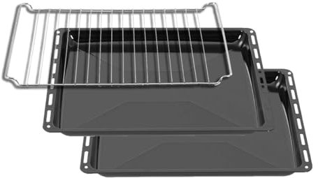 ICQN Backblech 422x370x 30 mm tiefe mit Backofenrost (422x30 doppelt set mit gitter)