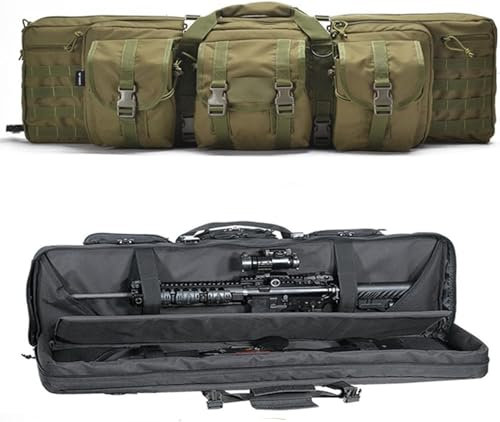 SJASD Futteral Langwaffen Waffentasche,Waffenkoffer für Langwaffen,Pistolen- und Magazin-Aufbewahrungsrucksack,Waffentragetasche, Schießtaschen für Gewehre,Jagdgewehrkoffer (Size:118cm,Color:Grün)