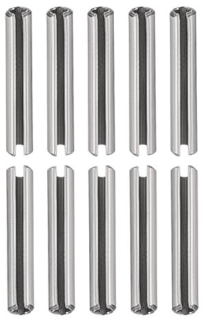 DTGN 2mmx12mm(DxL) Slotted Spring Pin - 50Pack - Good for Home Machine Fastener - 304 Stainless Steel Spring Dowel Tension Roll Pin - Silver