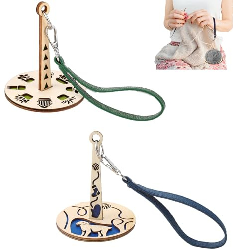 Yarn Holder for Crochet,2PCS Wrist Yarn Holder,Wrist Strap Holder for Knitting,Portable Yarn Ball Minder Stand,String Dispenser with Leather Wristband,Knitting Accessories Stitch Holders for Knitting