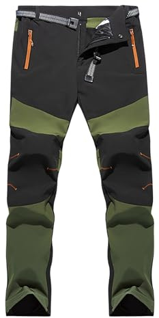 Pantalones de caza para hombre Softshell Antidesgarros Ligeros Pants Trabajo Impermeables Deportivos Pantalones Trekking Baggy Cómodos Pantalones Montaña Invierno Térmicos Elásticos Pantalones de Caza