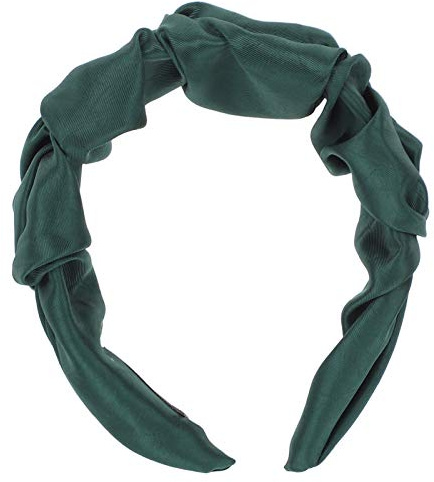 Diadema Femenina Trenzada Verde de Tela, Elegante Estilo Vintage