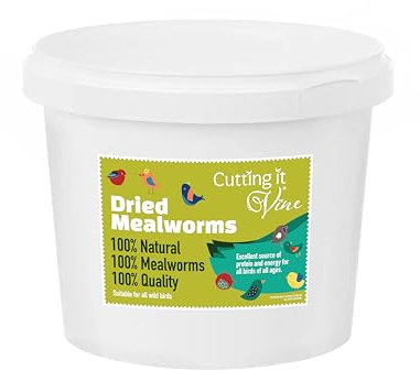 Premum Dried Mealworms for Birds 5L reuseable Bucket Protein Rich High Energy Natural Wild Bird Food.