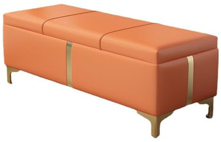 Scarpiera sgabello panca contenitore pouf scarpiera con scomparto nascosto e coperchio baule portaoggetti per corridoio per scarpe coperte e altro arancione capacità 150 kg 40 x 40 cm