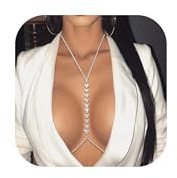 Kroppskedja för kvinnor kristall strass BH kedja boho sexig bikini midjekedjor för strand kropp smycken gåvor för kvinnor, Metall, Ingen ädelsten