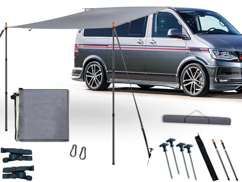 Sonnensegel Wohnwagen, Markise Auto, T5 Camping, vorzelt Auto, Markisen Auto, Sonnensegel Mit Keder (4-6mm), T4, T6, Waterproof, Awnings, Anti-UV, Have Zeltstangen, Sturmband FÜR Vorzelt