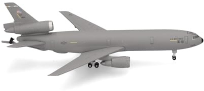 Herpa modellflygplan USAF McDonnell Douglas KC‑10 Extender – 60th AMW, Travis Air Base (Farewell Edition), miniatyr i skala 1:500, samlarobjekt, flygplansmodell utan stativ, metall