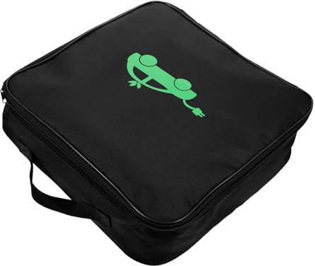 OFFSCH Portable Ev Charger Storage Bag Square Shape Lightweight Ev Cable Organizer with Hand Strap and Shockproof Electric Car Charger Case and Daily Use