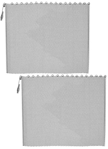 SHOWERORO Lot de 2 Panneaux Pare-Feu en Maille Métallique 61X483 CM Écran de Cheminée Résistant Feu Rideaux Grillagés pour Foyer Accessoire Polyvalent pour Protection Cheminée et