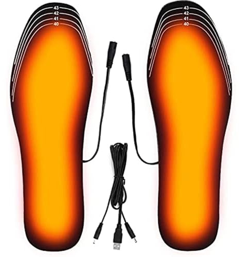 Rechargeable heated insoles, USB-powered heated insoles, trimable, washable, reusable warming, suitable for office work, winter hunting, skiing, fishing, and hiking activities.