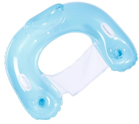 Flotador Tipo Tumbona | Sillón Flotante De Inflado Rápido - Inflable con 2 Asas y Portavasos | para Piscina Exterior Natación Agua Lago y Adultos Tomar el Sol