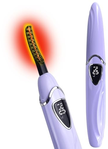 Recourbe Cils Chauffant Tehoi S600 - Boucle Cils Chauffé avec Contrôle de Température Précis, Arrêt Automatique Intelligent pour Maquillage Naturel et Boucles Longue Durée S600 (Violet+Silver)