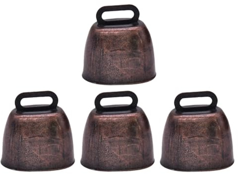SEWACC Campanacci per Bovini in Ferro Piccolo Rumoroso 4 Pezzi per Eventi Sportivi e Fattoria Antifurto Resistente Usura Ornamento Artigianale